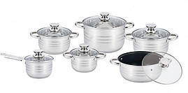 Набір Кухонна посуду Uniquе UN-5036 Набір Каструль 12 Предметів
