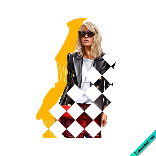 Наклейки на текстильні вироби Fashion girl [Свій розмір і матеріали в асортименті]
