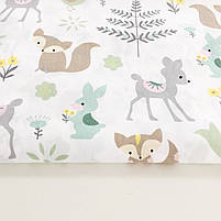 Сатин "лісові звірі на білому" 160, фото 3