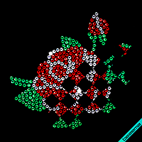 Термотрансферы на пеньюар Роза (Стекло, 2мм-красный, 2мм-кристалл, 2мм-зеленый)