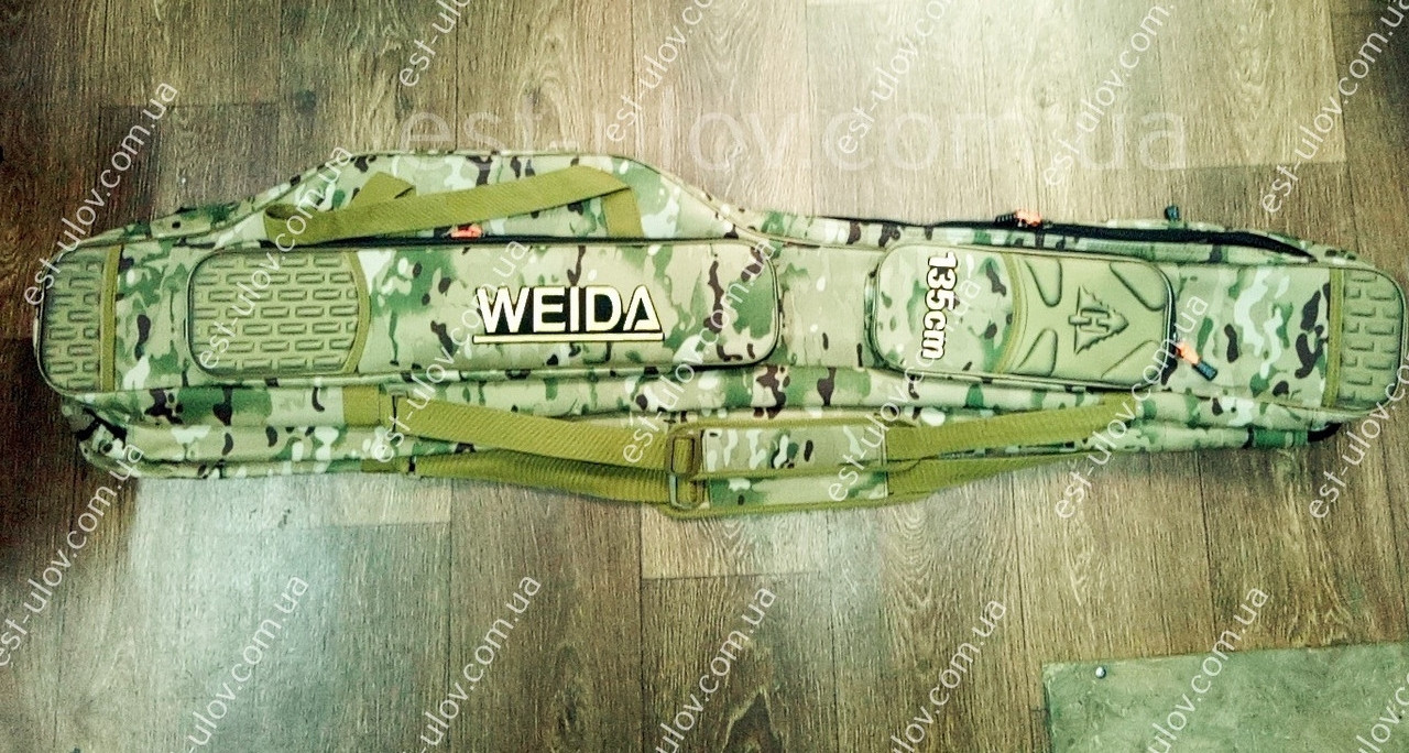 Великий місткий чохол для вудлищ Weida 1.35m на 3 секції +2 бічні кишені