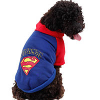 Толстовка для собак «Супермен», синий, джемпер, кофта для собак, одежда для собак