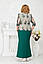 Плаття жіноче ошатне модель Н-2190-19 бежево-зелене, фото 2