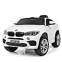Дитячий електромобіль Джип JJ 2199 EBLR-1, BMW X6M, шкіряне сидіння, колеса EVA, білий, фото 5