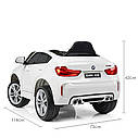 Дитячий електромобіль Джип JJ 2199 EBLR-1, BMW X6M, шкіряне сидіння, колеса EVA, білий, фото 8