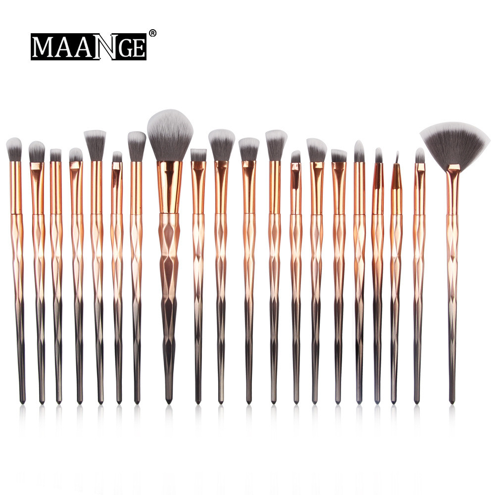 Набір кистей для макіяжу MAANGE makeup brush set Metal Gradient бронзовий (20шт)