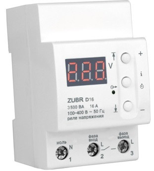 Реле напруги ZUBR D16 для захисту електромережі всього будинку або квартири
