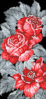 АМП-130. Алмазная мозаика Красные розы. 20х43см
