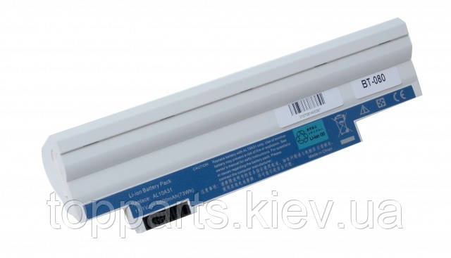 Батарея для ноутбука Acer AL10A31, 7800mAh, 9cell, 11.1V, Li-ion, біла,