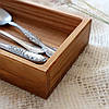 Сервірувальна настільна підставка коробочка лоток для подачі столових приборів з дерева "Мінімалізм" 26 х 12 см, фото 2