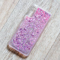 Чехол аквариум для Samsung Galaxy A30S (SM-A307) (сердечки и розовые блестки)