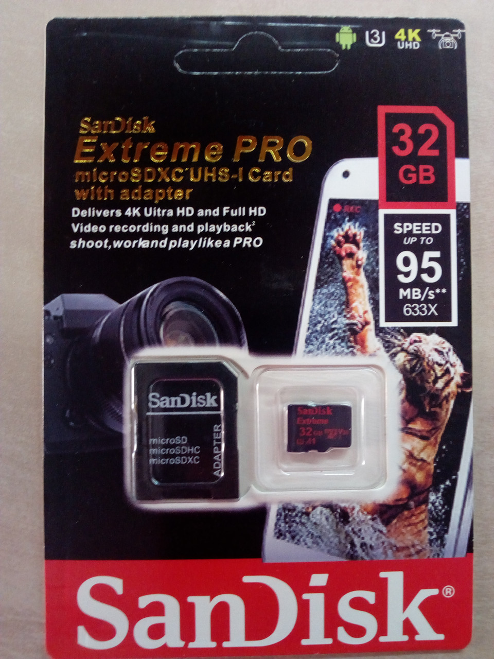 Карта памяти SanDisk 32 GB Extreme Pro 10 клас!! с адаптером - фото 1 - id-p1018951623