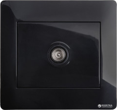 Розетка телевiзiйна кінцева черный глянец OSCAR(з рамкою) у