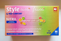 Рукавички нітрилові різнобарвні (4 кольори) Style Tutti Frutti 96 шт, фото 5