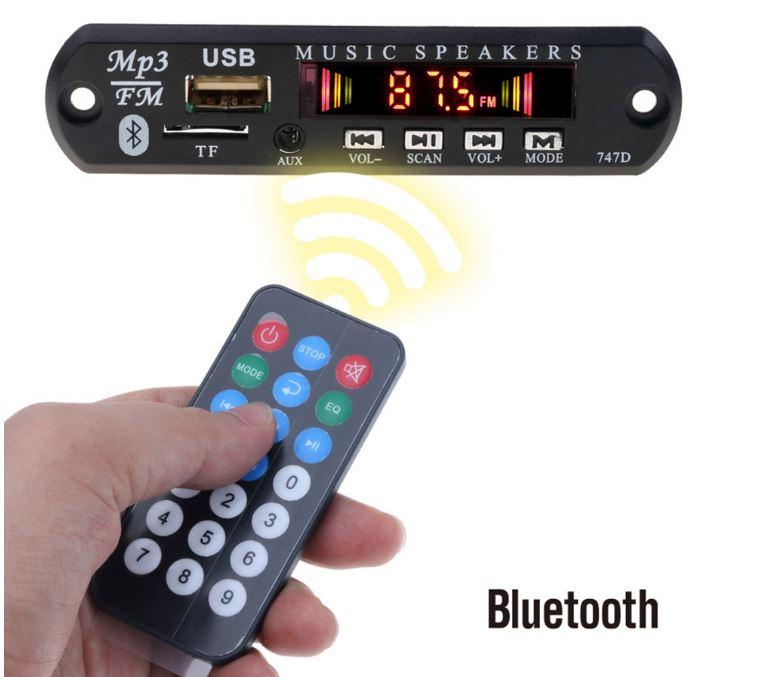 Mp3 декодер FM радіо Bluetooth TF USB 3,5 мм AUX модуль приймач + пульт 5-12V