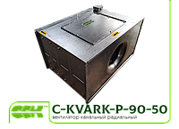 Вентилятор с однофазным электродвигателем для канальной вентиляции C-KVARK-P-90-50-40-4-220
