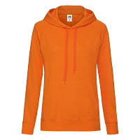 Яркая демисезонная женская кофта с капюшоном оранжевая - L, XL