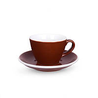 Чашка і блюдце Acme Brown для Flat White (150 мл)