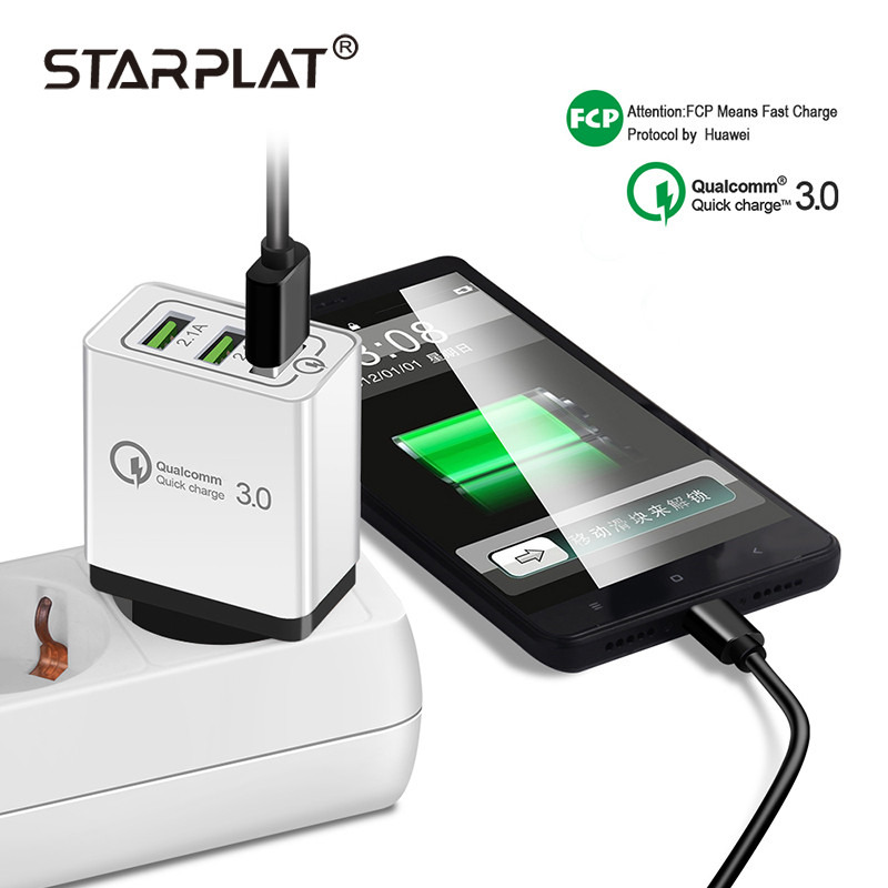 Швидка зарядка Qualcomm Quick Charge 3.0 універсальний зарядний 3 USB порту