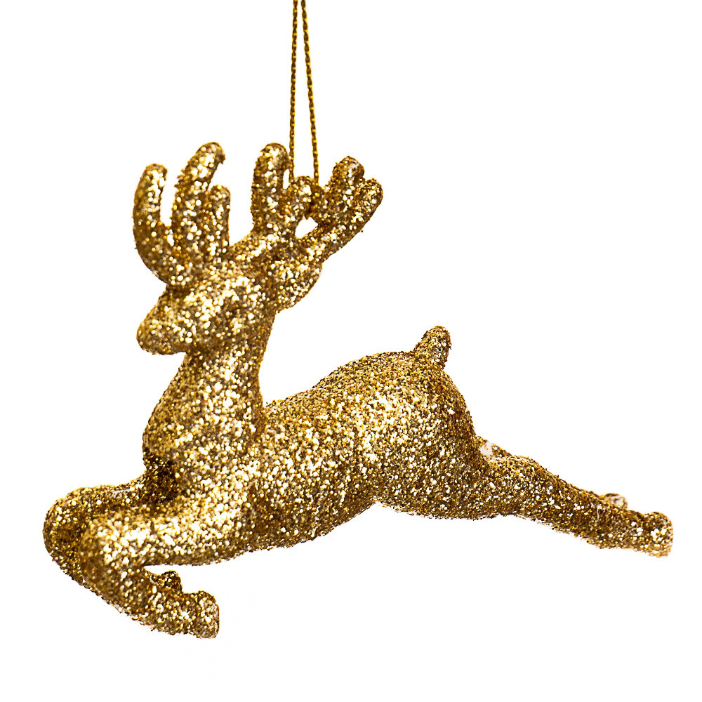 Набір ялинкових іграшок "Золоті олені" 6 шт. (11*7.5 см) пластик, 015NZ