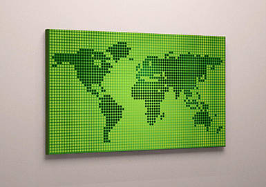Модульна картина на полотні карта світу зелена
