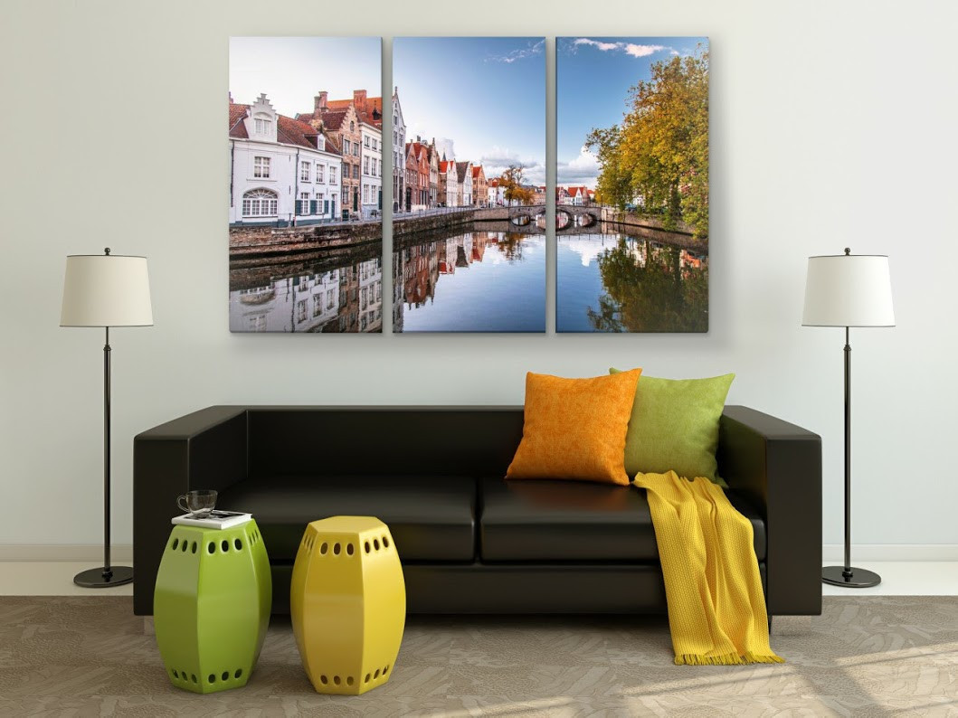 Фото картина модульний пейзаж місто річка VE