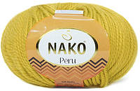 Пряжа Nako Peru 10315 желтый (нитки для вязания Нако Перу) 25% альпака, 25% шерсть, 50% акрил