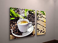 Фотокартина модульная фото картина на холсте для кухни чашка кофе