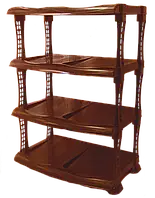 Полиця для взуття 4 ярусна (коричнева) Люкс, 48х66х30.5 см, R-Plastic