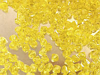 Бусины "Биконус" желтый 6 мм акрил 500 грамм