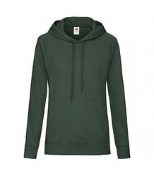 Жіноча легка толстовка з капюшоном темно-зелена 148-38