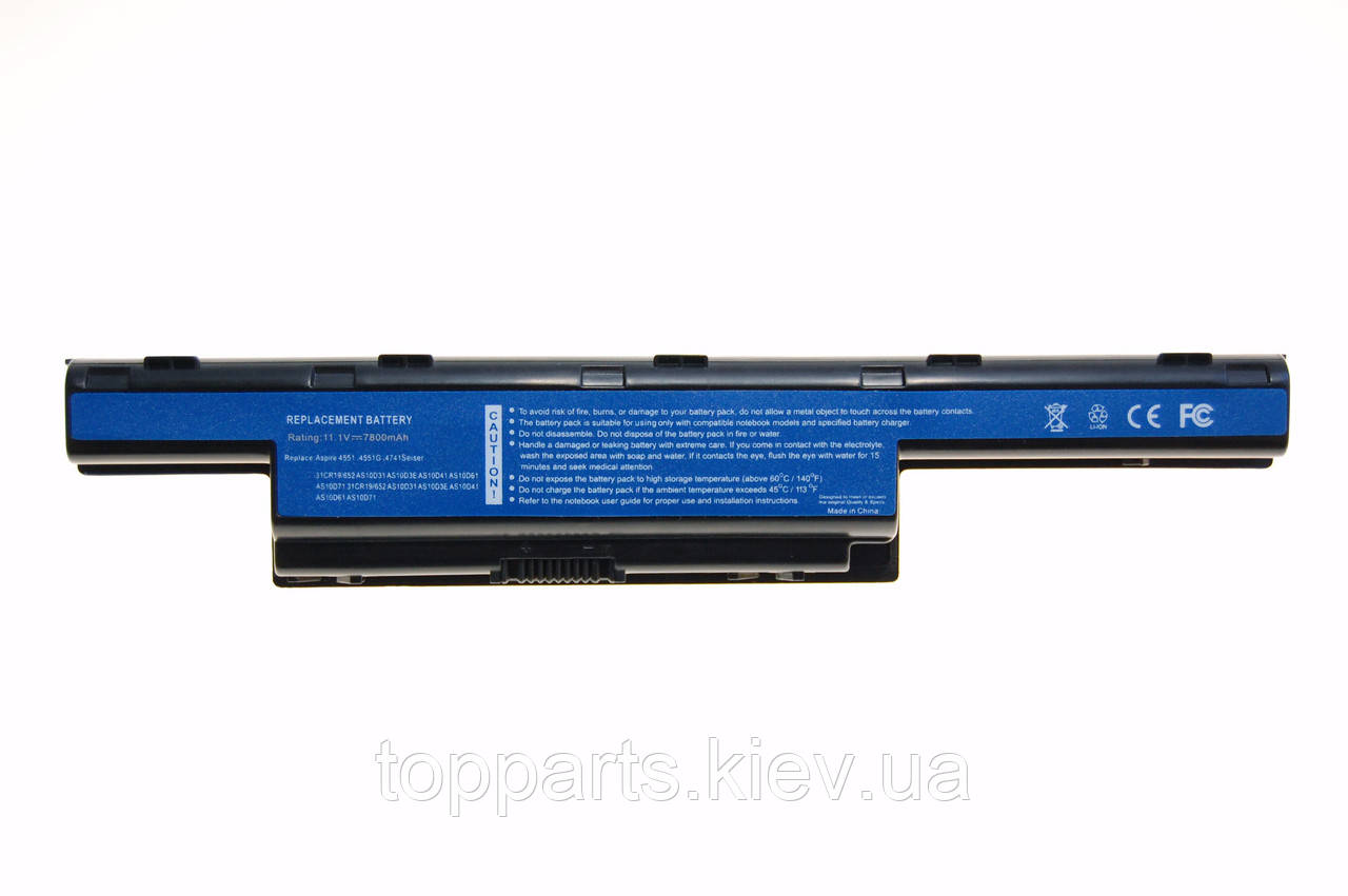 Батарея для ноутбука Acer AS10D31, 7800mAh, 9cell, 11.1V, Li-ion, чорна,
