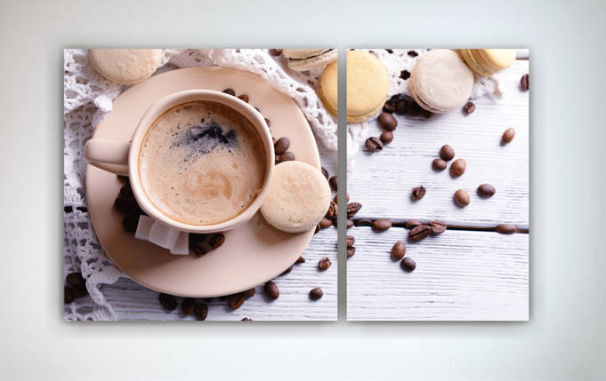 Картина модульна на полотні чашка чаю кави солодощі VE, фото 1