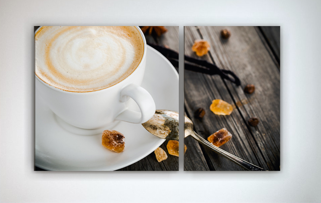Картина модульна полотно чашка кави капучіно VE