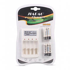Набір Зарядний 4х канальний пристрій з 4 акумулятори ААА 4500ма JIABAO JB-212 (N006199)