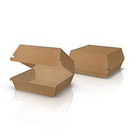 Упаковка картонная для бургеров "Мини" крафт. 116х93х58 мм. 100шт./упаковка