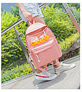 Шкільний рюкзак із качочками рожевий, фото 3