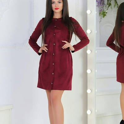 Сукня із замші на дайвінг до середини стегна