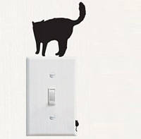 Наклейка на стену "Кот с мышей" - 9*8см
