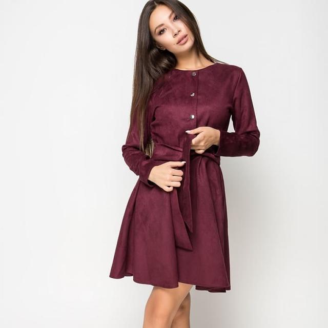 сукня замша кльош під пояс оптом Arut оптовий інтернет-магазин жіночого одягу арут