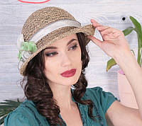 Летняя женская шляпа из натуральной соломки