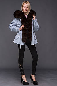 Жіноча парка з натуральним хутром песця