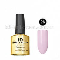 Гель лак 28 Бело Розовый Плотный HD Hollywood 8 ml