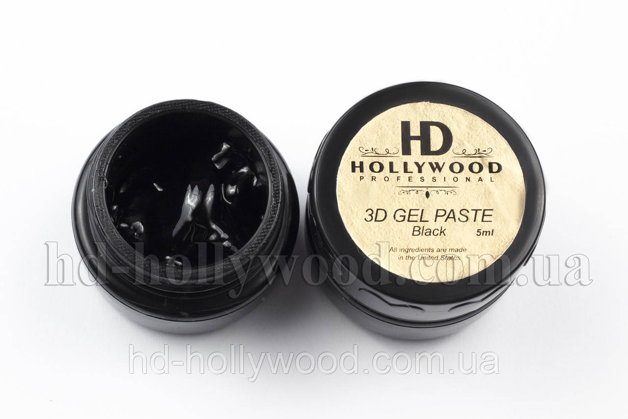 3d Паста Чорний Для дизайну HD Hollywood 5 мл, фото 1