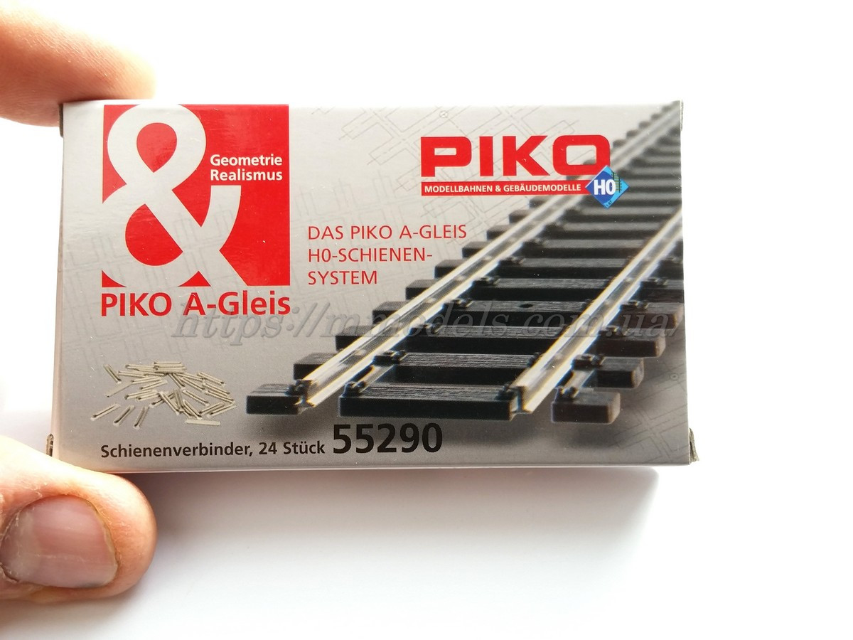 Piko 55290 Комплект з'єднувачів для кріплення рейки Piko A-Gleis комплект 24 шт., масштабу 1:87