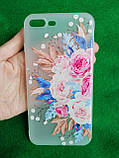 Чохол "Pink Flowers" для Apple iPhone 7 Plus, 8 Plus, матовий, 3D, фото 3