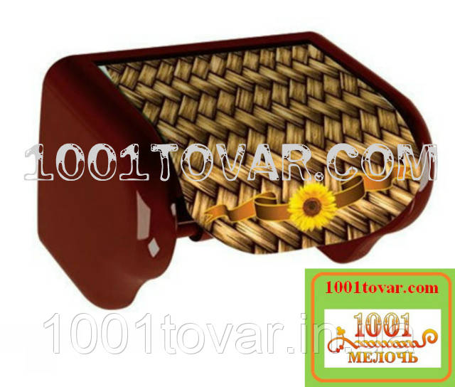 Пластиковий тримач для туалетного паперу з малюнком Плетінка з квіткою, Elif Plastik, фото 1