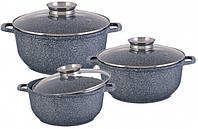Набор кастрюль посуды с мраморным покрытием из 6 предметов Edenberg (EB-8020)