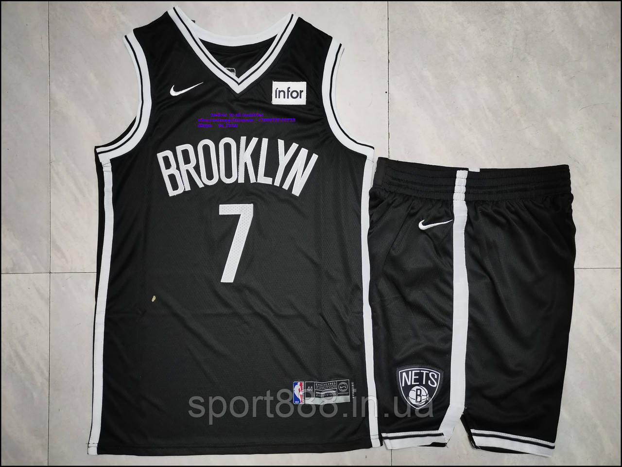 Чорна чоловіча форма Durant No7 (Дюрант) команда Brooklyn Nets сезон 2019-20, фото 1