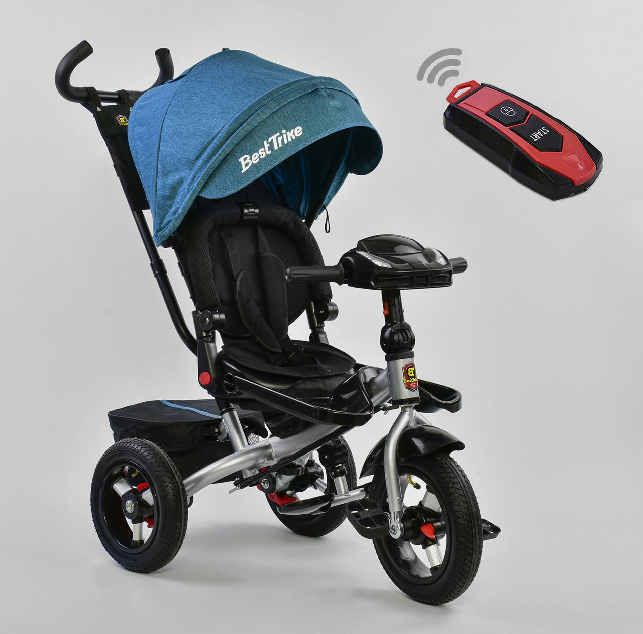 Дитячий триколісний велосипед 6088 F — 1670 Best Trike Синій, поворотне сидіння, складане кермо, пульт